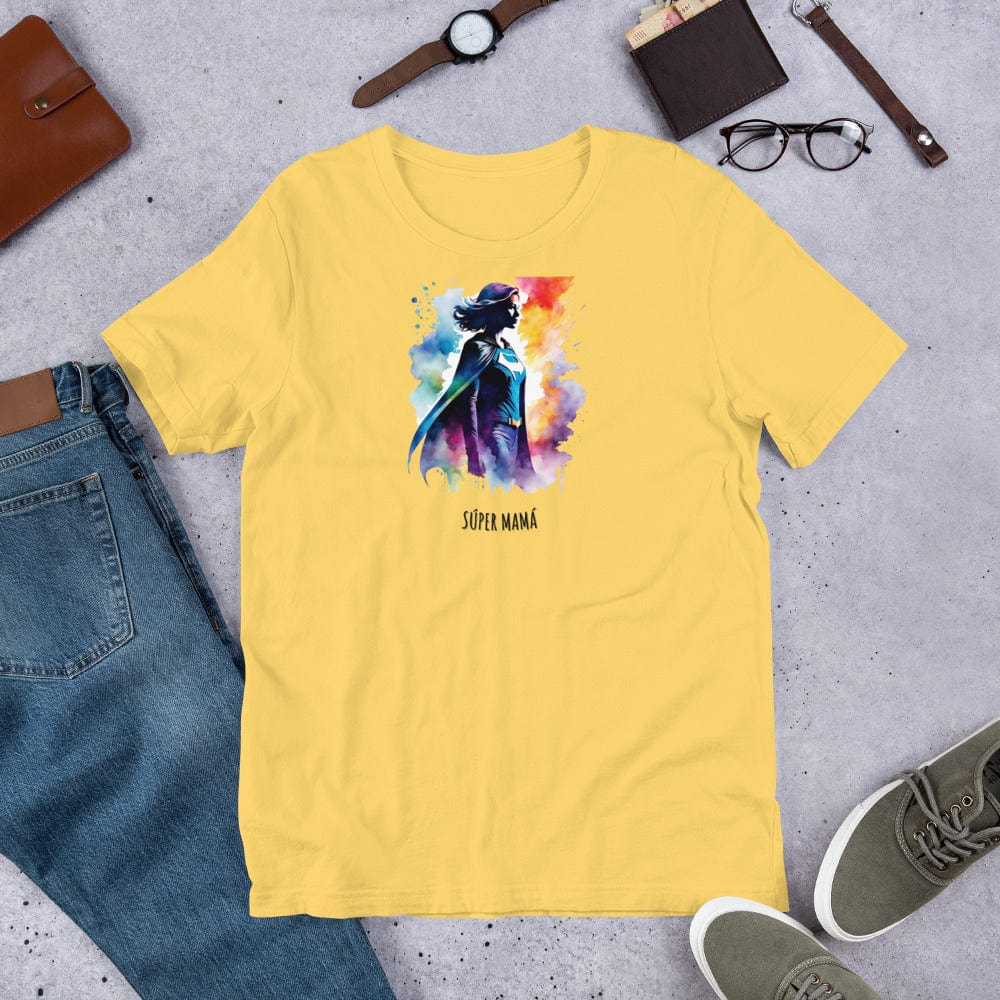 Padres Mágicos Amarillo / S Camiseta "Súper Mamá" - Para Madres Heroicas