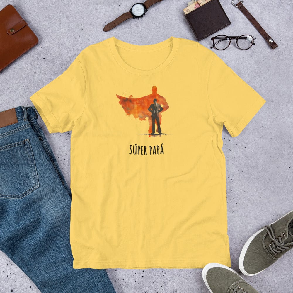 Padres Mágicos Amarillo / S Camiseta "Súper Papá" - Para Padres Heroicos