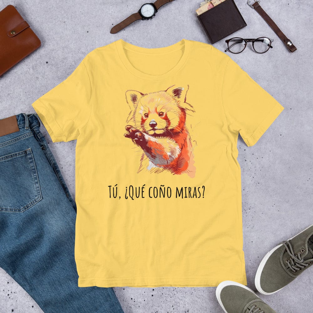 Padres Mágicos Amarillo / S Camiseta "Tú, ¿Qué Coño Miras?" - Estilo Divertido y Atrevido