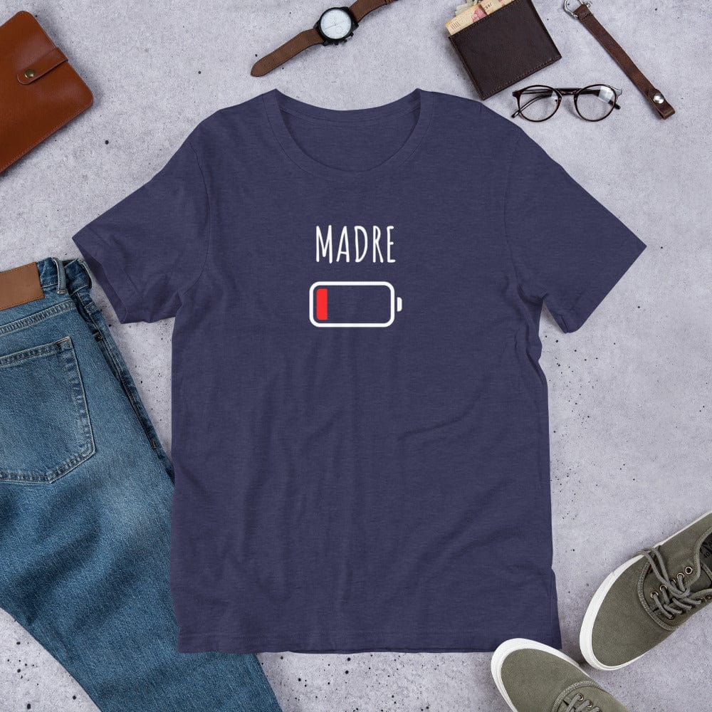 Padres Mágicos Azul medianoche jaspeado / S Camiseta Madre Batería Baja - Regalo Divertido para Madres