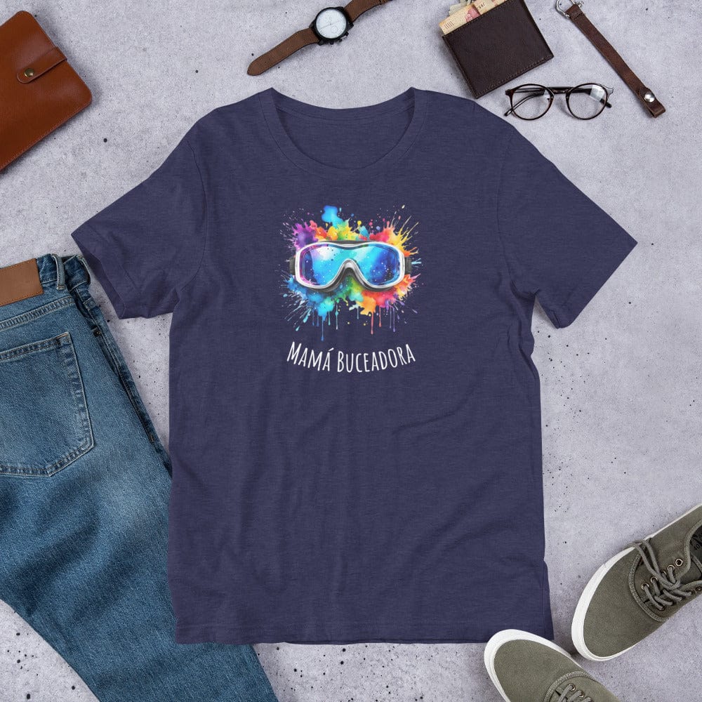 Padres Mágicos Azul medianoche jaspeado / S Camiseta Mamá Buceadora - Estilo Colorido y Aventurero para Amantes del Buceo