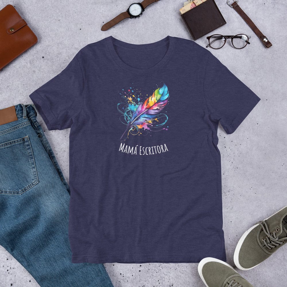 Padres Mágicos Azul medianoche jaspeado / S Camiseta Mamá Escritora - Estilo Creativo y Colorido para Amantes de la Escritura