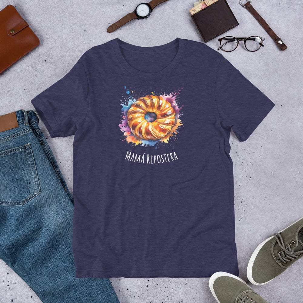 Padres Mágicos Azul medianoche jaspeado / S Camiseta Mamá Repostera - Estilo Dulce y Colorido para Amantes de la Repostería