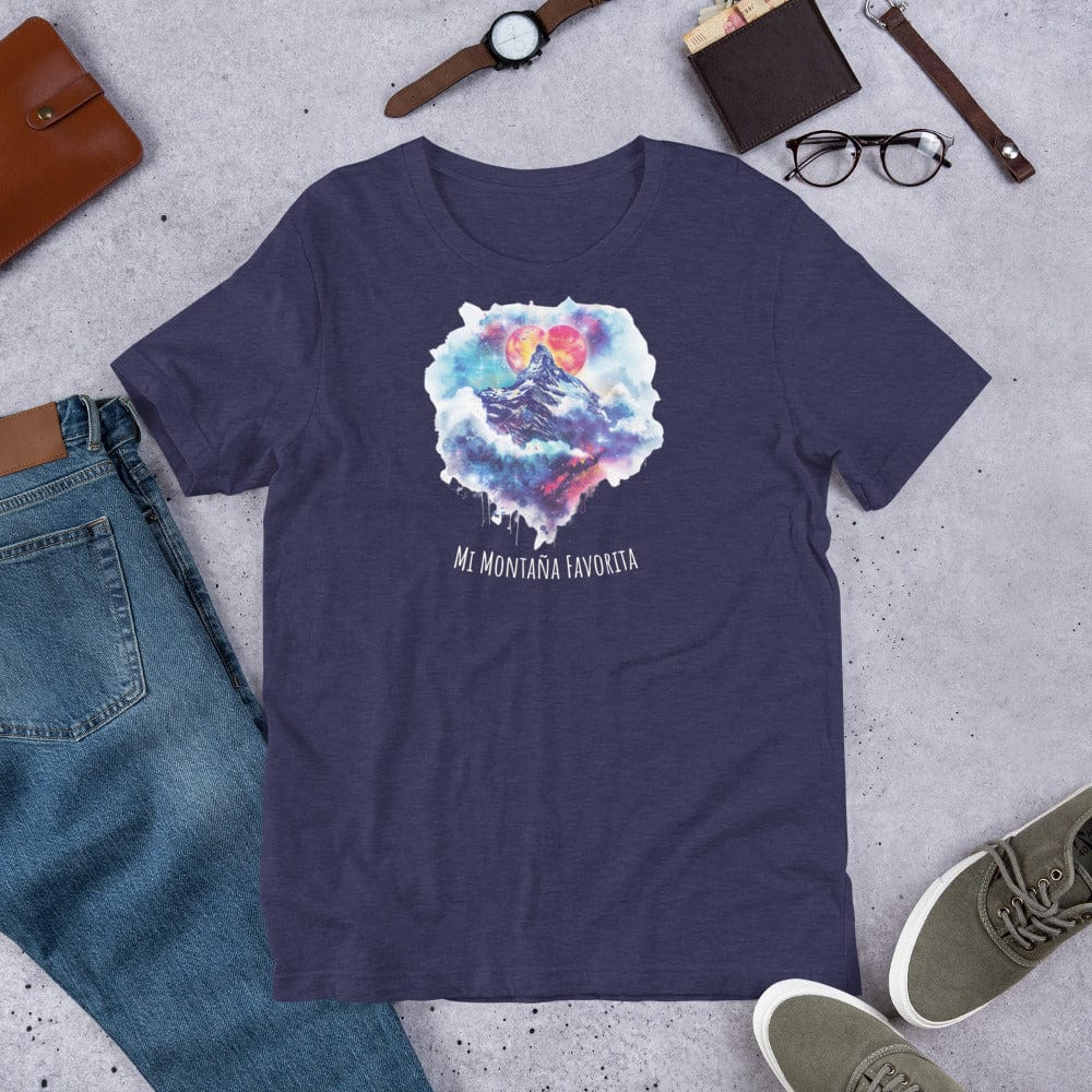 Padres Mágicos Azul medianoche jaspeado / S Camiseta "Mi Montaña Favorita" - Para Amorosos