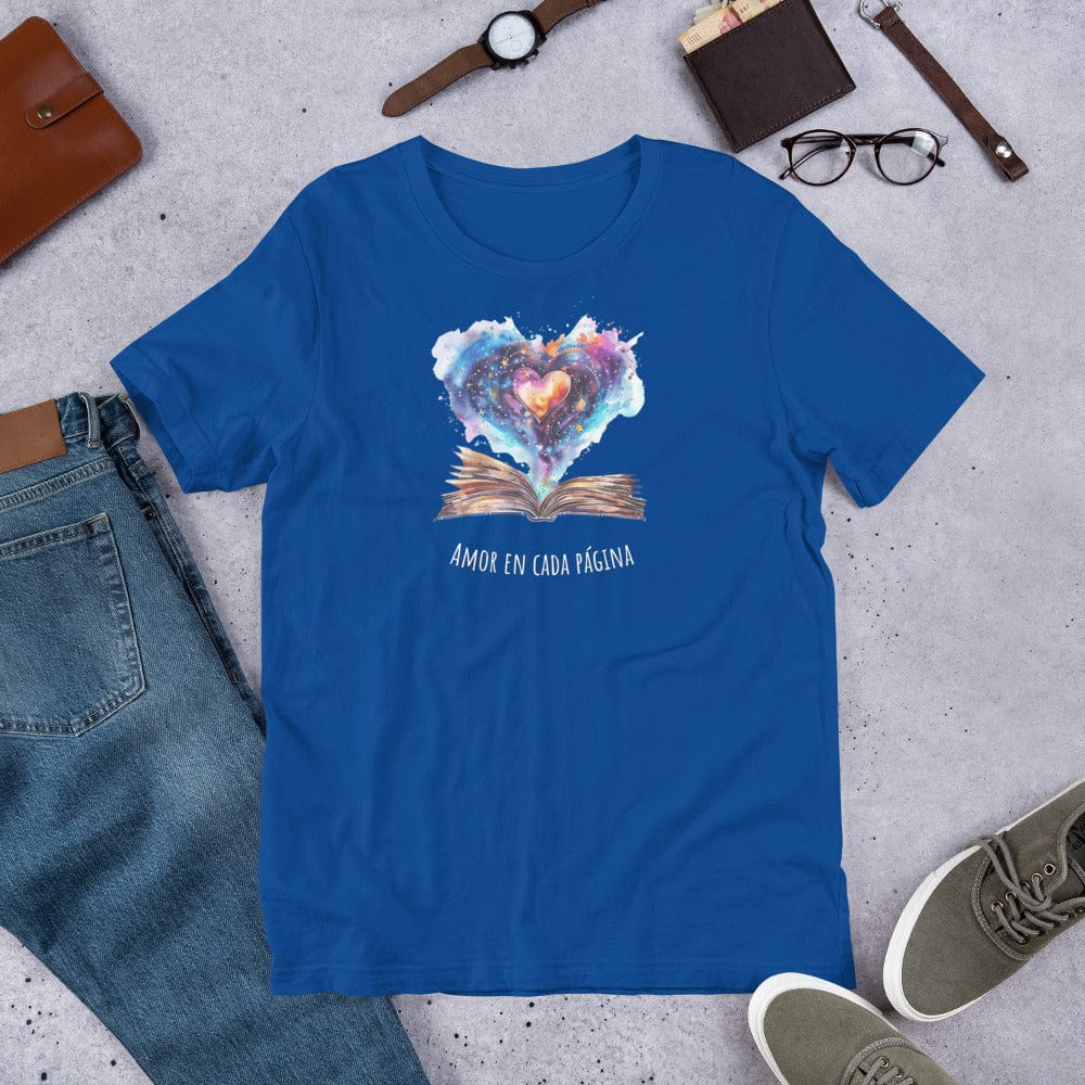 Padres Mágicos Azul real claro / S Camiseta "Amor en Cada Página" - Para Padres Lectores