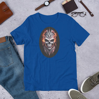 Padres Mágicos Azul real claro / S Camiseta "Calavera Infernal" de algodón suave