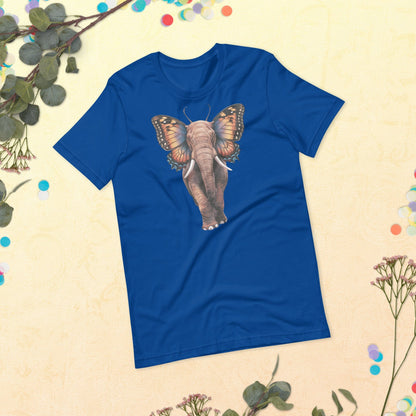 Padres Mágicos Azul real claro / S Camiseta "Elefante Alado" de algodón suave