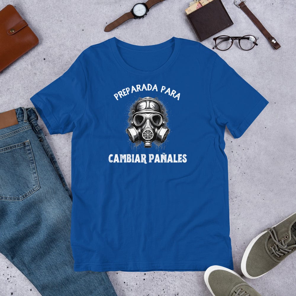 Padres Mágicos Azul real claro / S Camiseta "Preparada para Cambiar Pañales" - Para Nuevas Madres