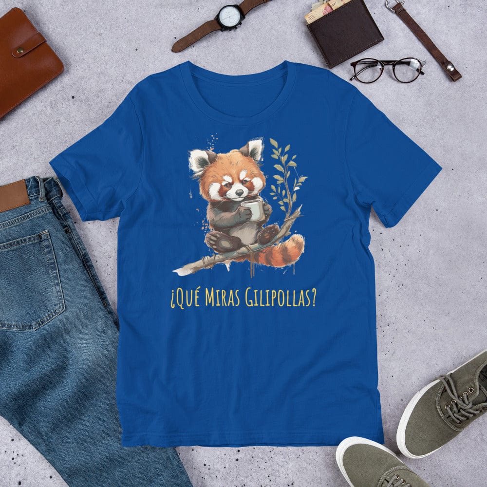 Padres Mágicos Azul real claro / S Camiseta "¿Qué Miras Gilipollas?" - Panda Rojo