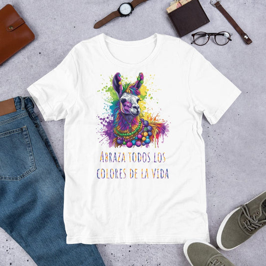 Padres Mágicos Blanco / S Camiseta "Abraza Todos los Colores de la Vida" - Alpaca