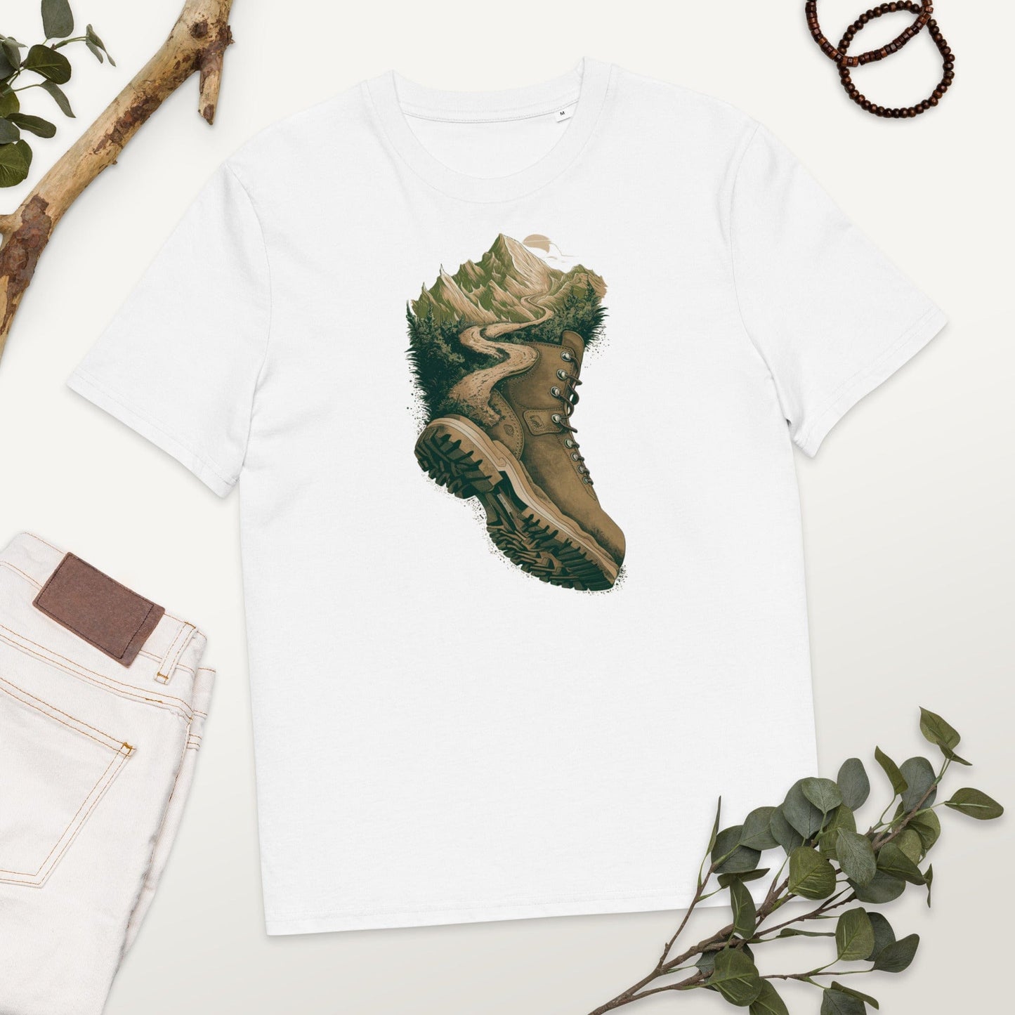 Padres Mágicos Blanco / S Camiseta Bota de Senderismo y Montaña - Algodón Orgánico