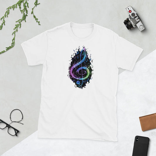 Padres Mágicos Blanco / S Camiseta "Clave de Sol Mágica" - 100% Algodón con Diseño Artístico Musical