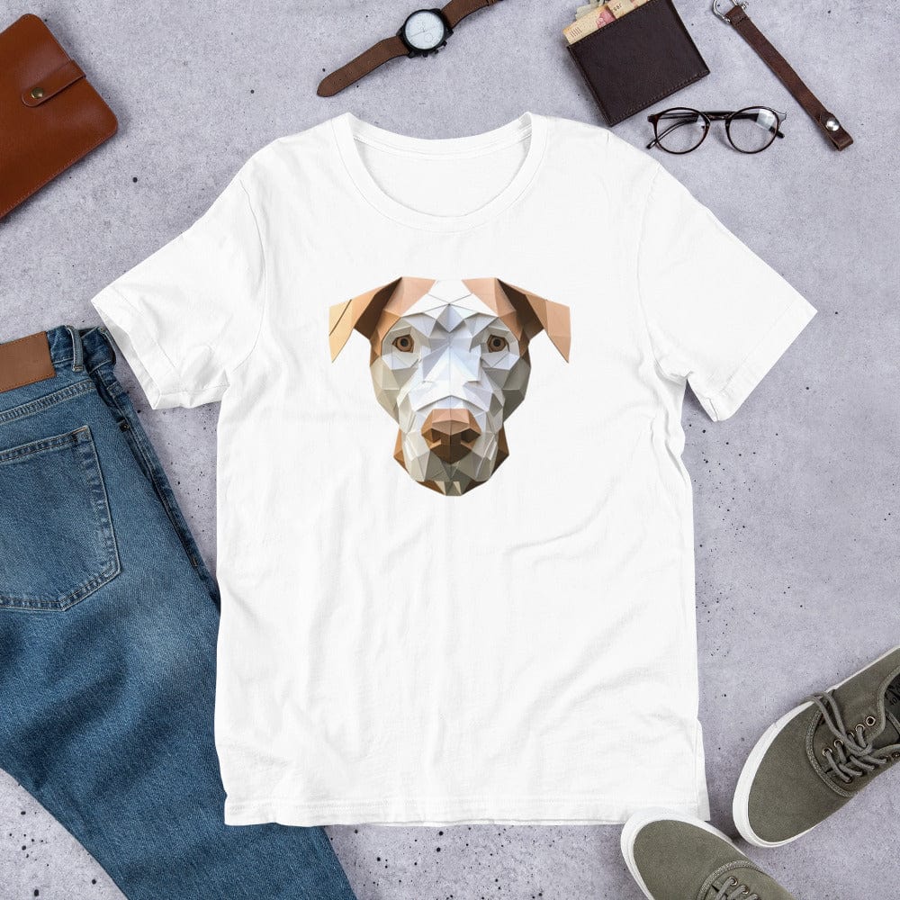 Padres Mágicos Blanco / S Camiseta con Diseño Geométrico de Perro - Jack Russell Terrier