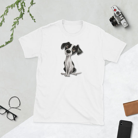 Padres Mágicos Blanco / S Camiseta con Jack Russell - Diseño de Dibujo Animado