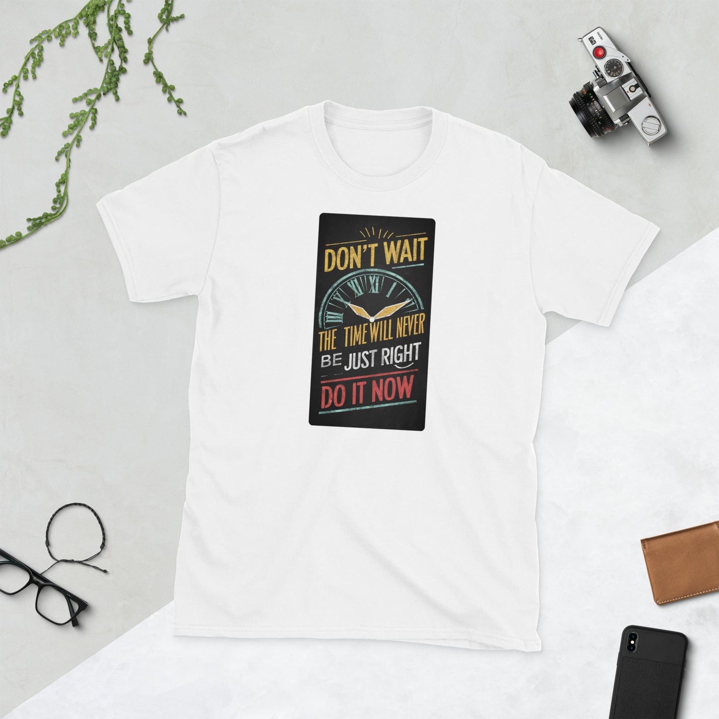 Padres Mágicos Blanco / S Camiseta Don't Wait, Do It Now - Diseño Motivacional y Colorido