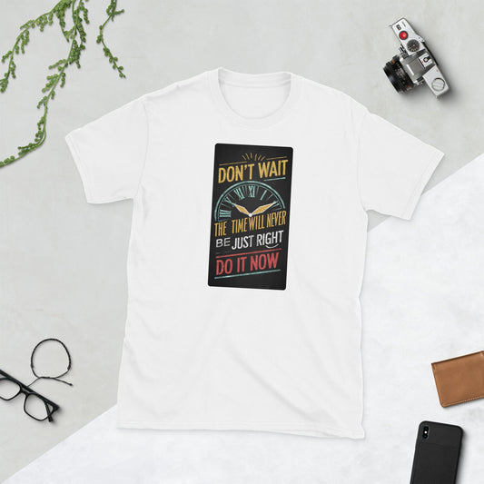 Padres Mágicos Blanco / S Camiseta Don't Wait, Do It Now - Diseño Motivacional y Colorido