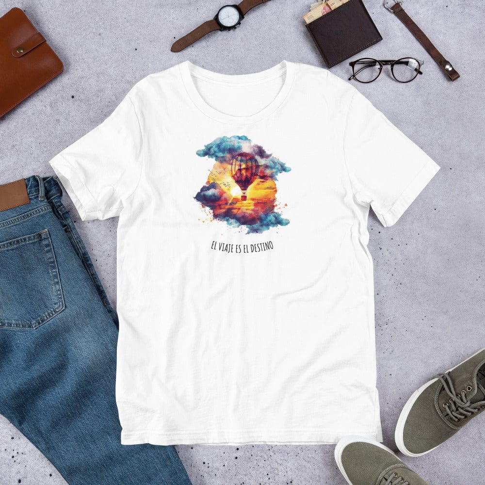 Padres Mágicos Blanco / S Camiseta "El Viaje es el Destino" - Para Viajeros