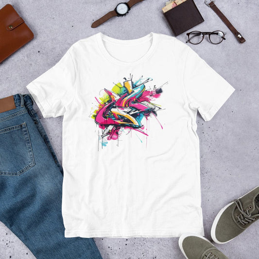 Padres Mágicos Blanco / S Camiseta "Grafiti Neón" - Explosión de Color