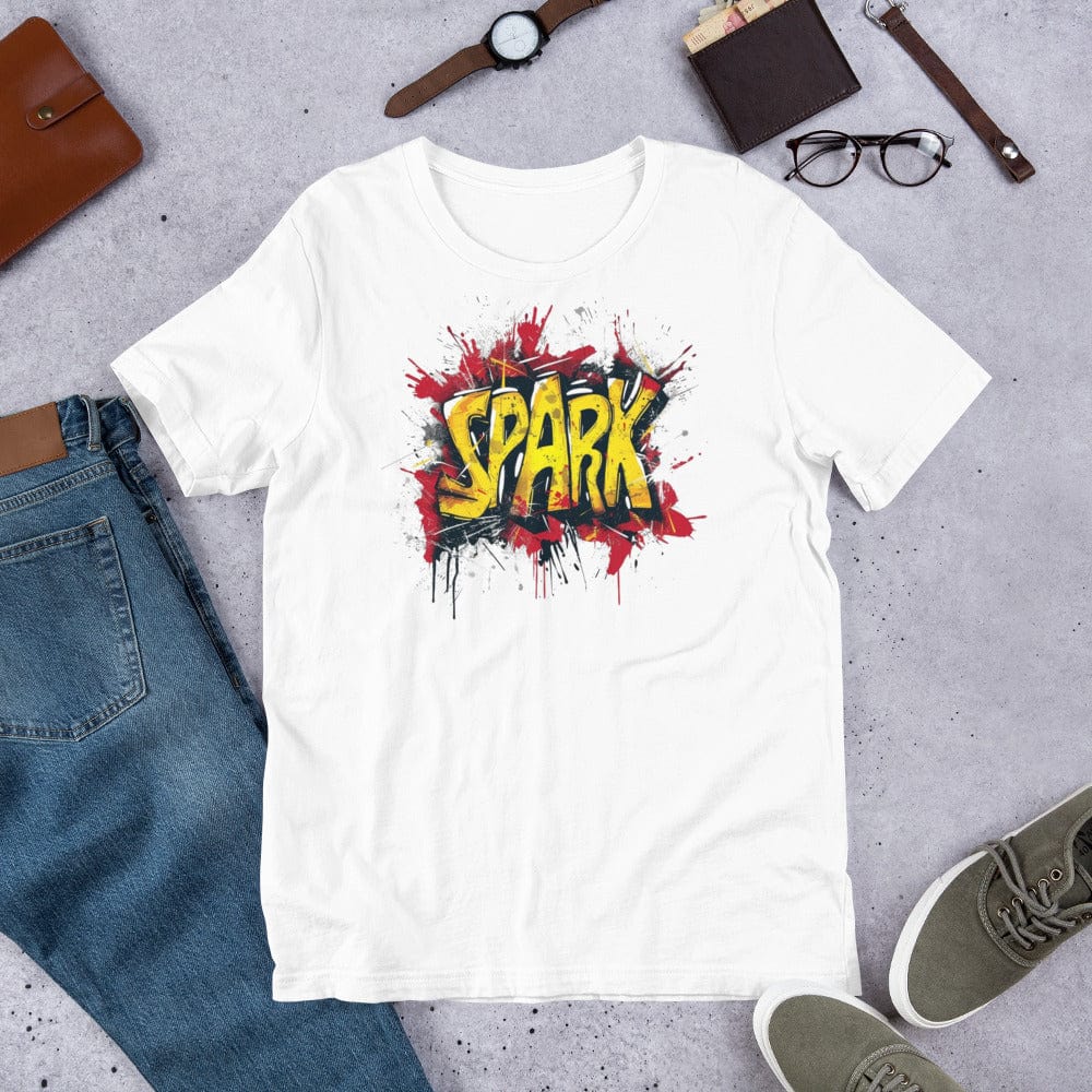 Padres Mágicos Blanco / S Camiseta "Grafiti Spark" - Estilo y Energía Urbana