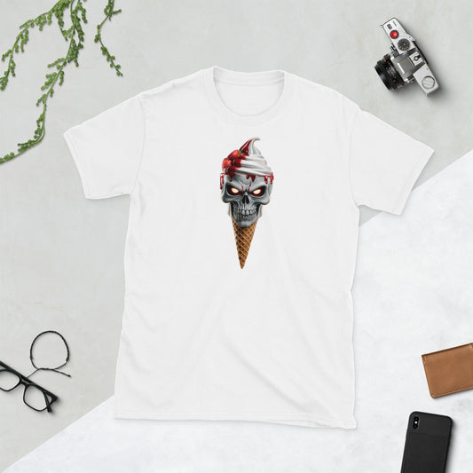 Padres Mágicos Blanco / S Camiseta "Helado Calavera" - Para Amantes de lo Original