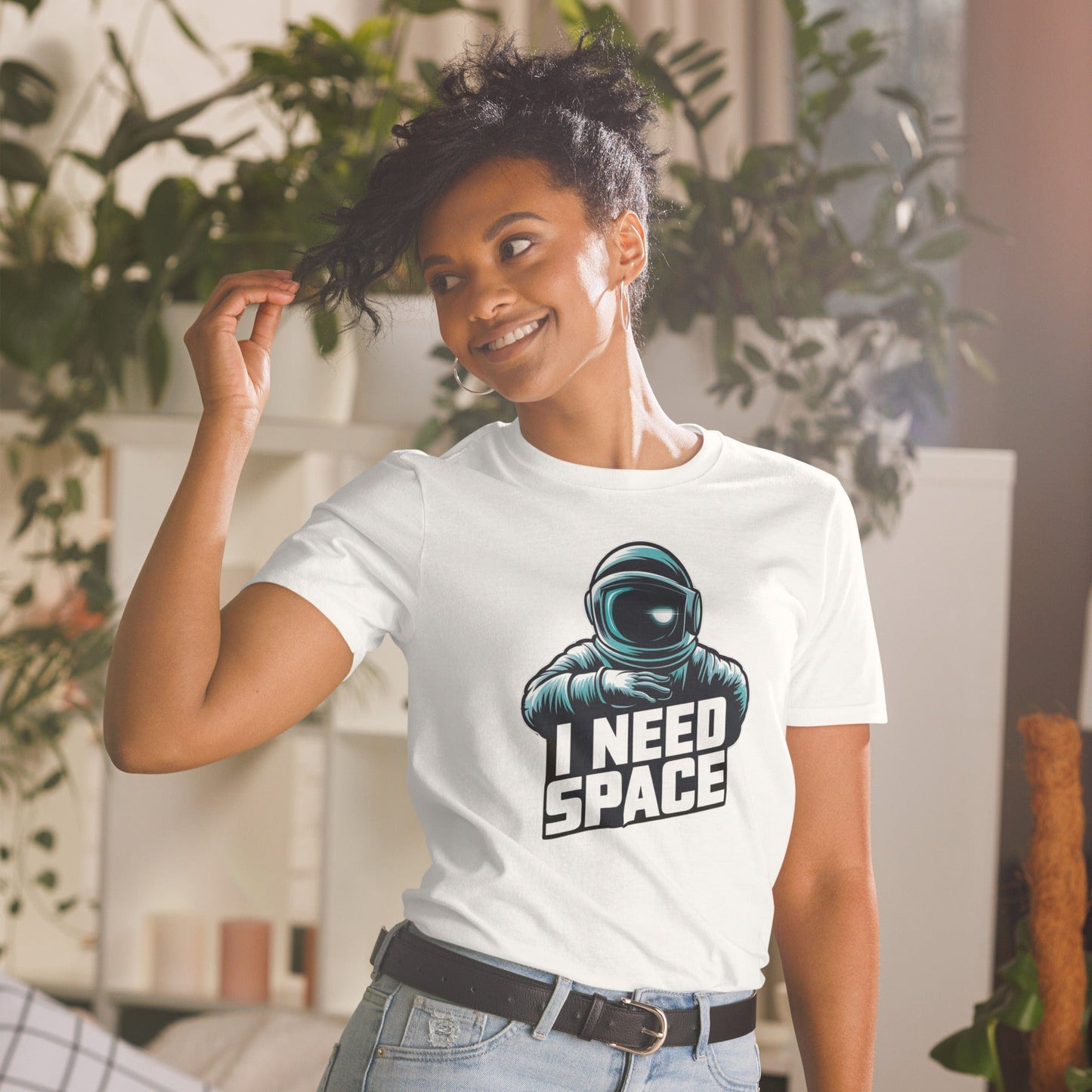 Padres Mágicos Blanco / S Camiseta "I Need Space" - 100% Algodón con Diseño de Astronauta