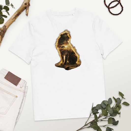 Padres Mágicos Blanco / S Camiseta "León del Safari Dorado" 100% Algodón Orgánico