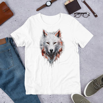 Padres Mágicos Blanco / S Camiseta "Lobo Blanco" de algodón suave - Para amantes de la naturaleza salvaje