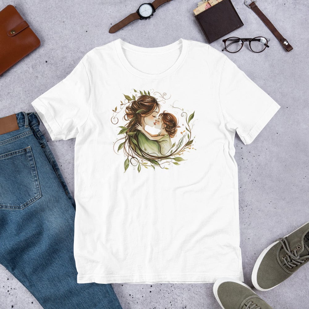 Padres Mágicos Blanco / S Camiseta "Madre e Hija" - Ternura y Naturaleza en un Diseño Encantador