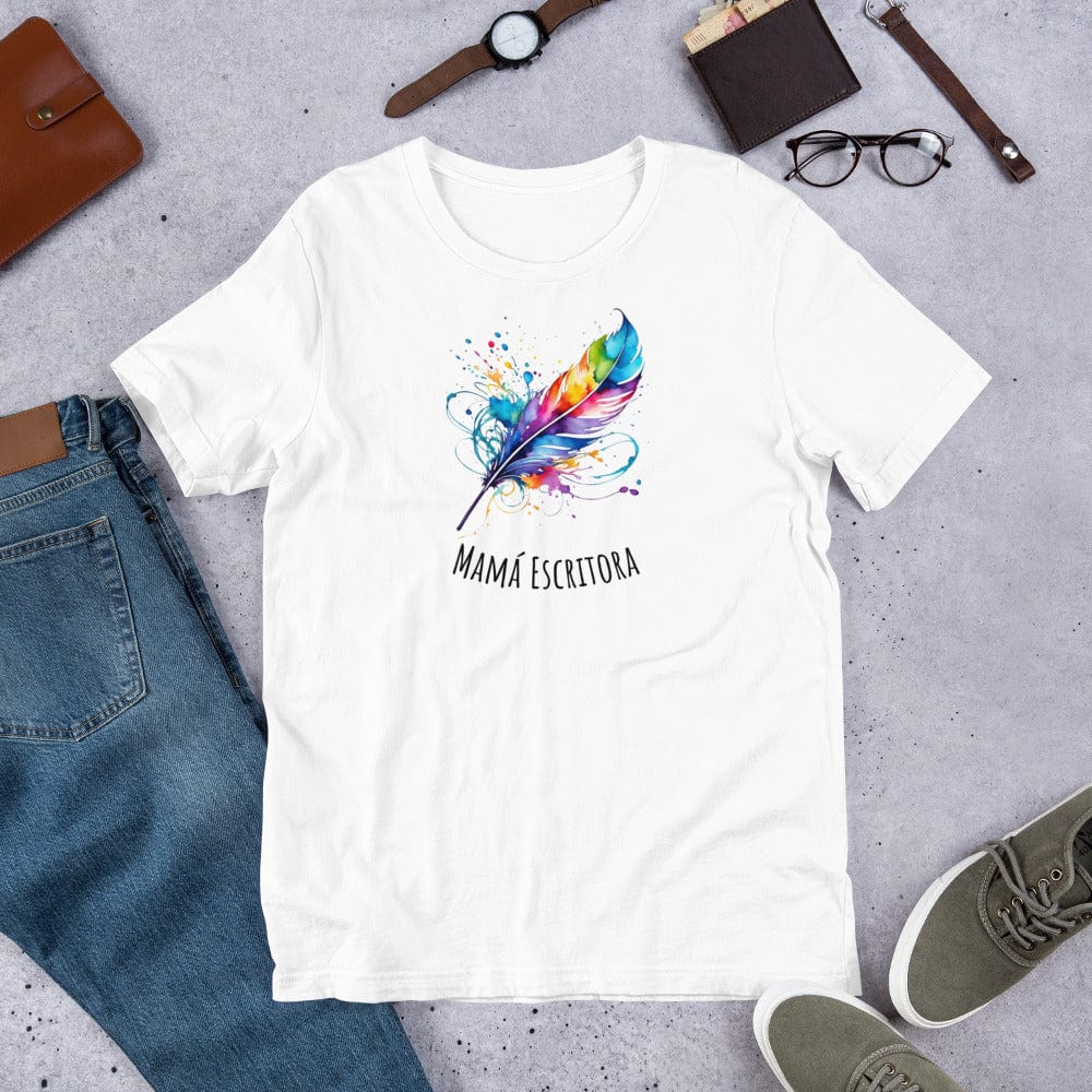 Padres Mágicos Blanco / S Camiseta Mamá Escritora - Estilo Creativo y Colorido para Amantes de la Escritura