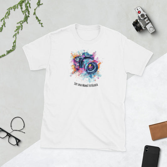 Padres Mágicos Blanco / S Camiseta "Mamá Fotógrafa" - Para Madres Apasionadas por la Fotografía