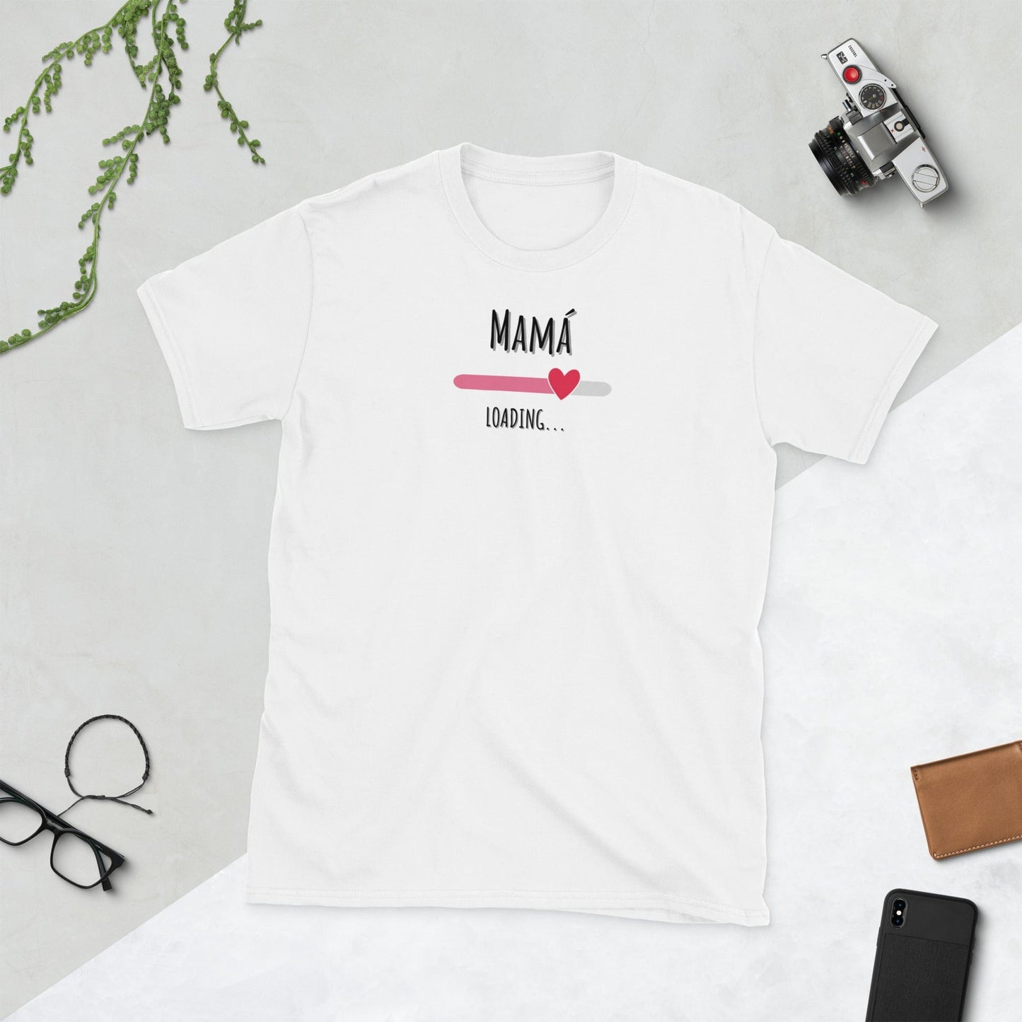 Padres Mágicos Blanco / S Camiseta "Mamá Loading..." - Para Futuras Mamás