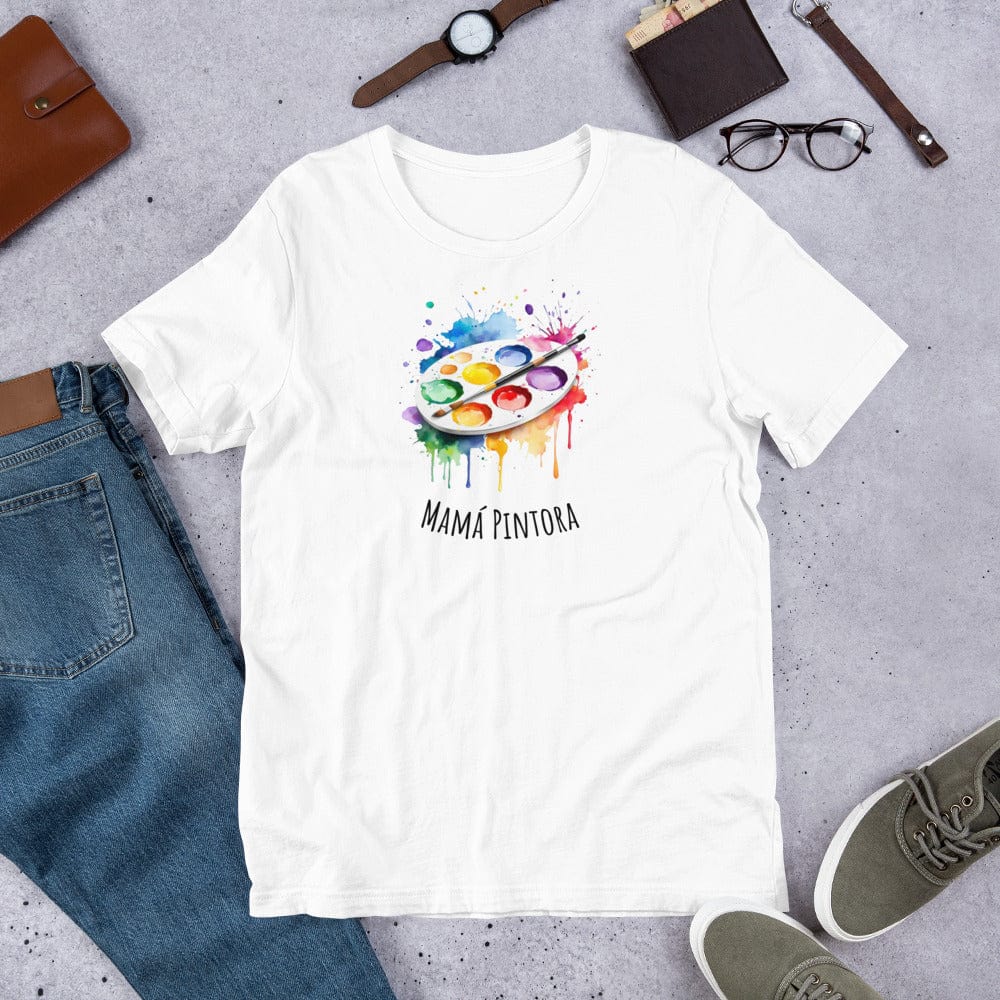 Padres Mágicos Blanco / S Camiseta Mamá Pintora - Estilo Creativo y Colorido para Amantes de la Pintura