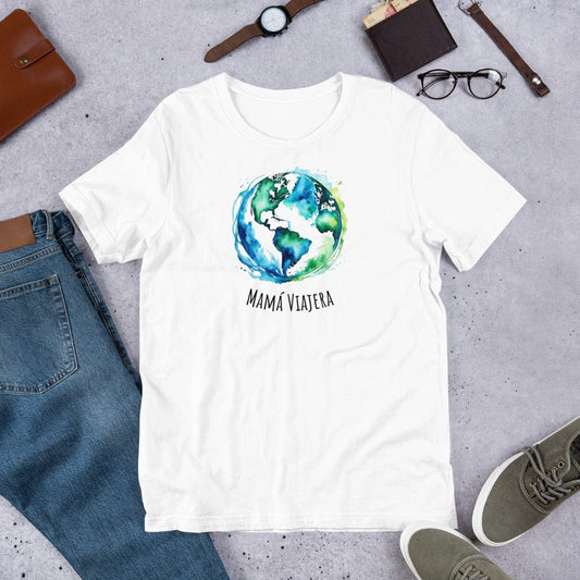 Padres Mágicos Blanco / S Camiseta Mamá Viajera - Estilo Aventurero y Colorido para Amantes de los Viajes