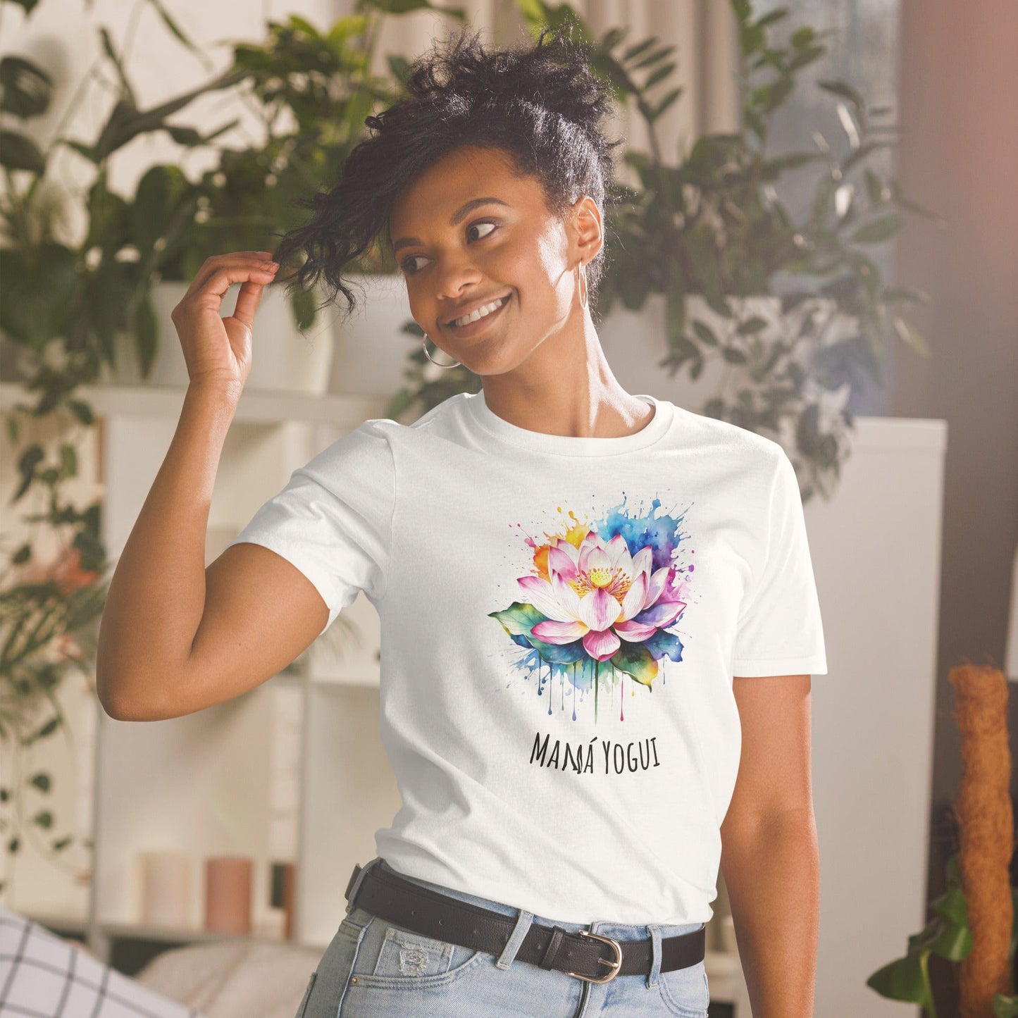 Padres Mágicos Blanco / S Camiseta "Mamá Yogui" - Para Madres Apasionadas por el Yoga