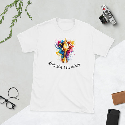 Padres Mágicos Blanco / S Camiseta "Mejor Abuela del Mundo" - Para Abuelas Campeonas