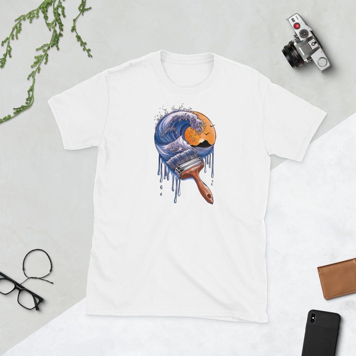 Padres Mágicos Blanco / S Camiseta Oleaje Creativo - Diseño Artístico y Original