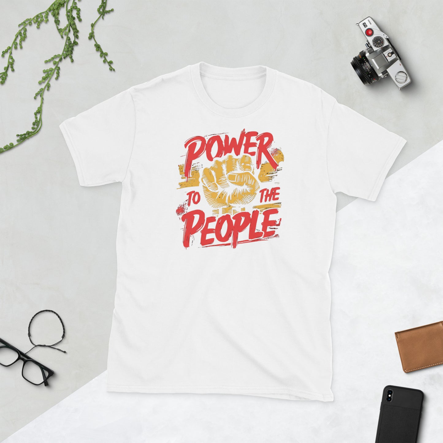 Padres Mágicos Blanco / S Camiseta Power to the People - Diseño Inspirador y Rebelde