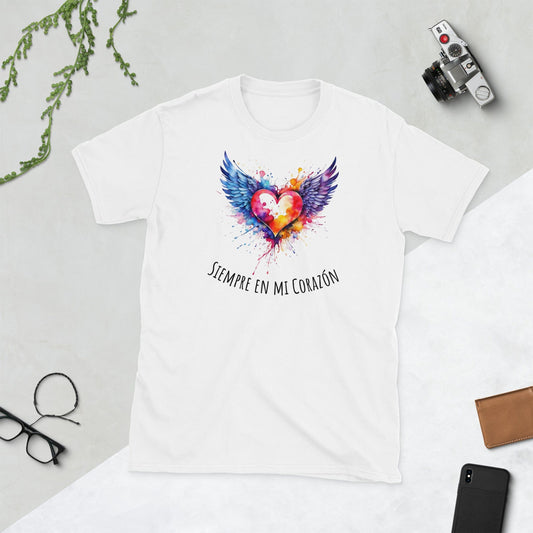 Padres Mágicos Blanco / S Camiseta "Siempre en Mi Corazón" - Para Padres, Madres, Abuelos y Abuelas