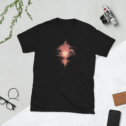 Padres Mágicos Camiseta "Atardecer Reflejado" - 100% Algodón con Diseño de Paisaje Sereno