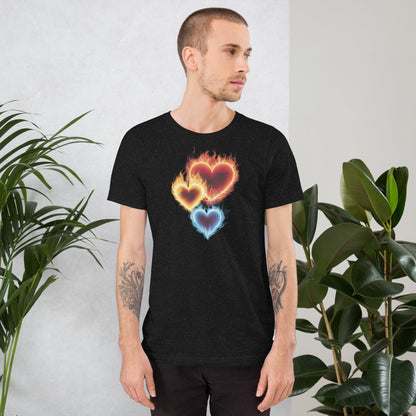 Padres Mágicos Camiseta "Corazones Llameantes" de algodón suave