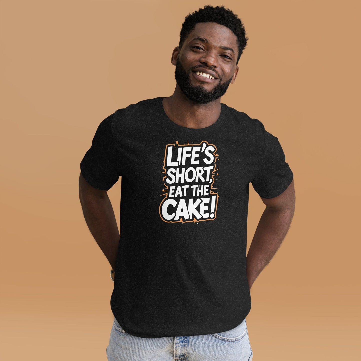 Padres Mágicos Camiseta Divertida "Life's Short, Eat the Cake!" - Diseño Motivacional