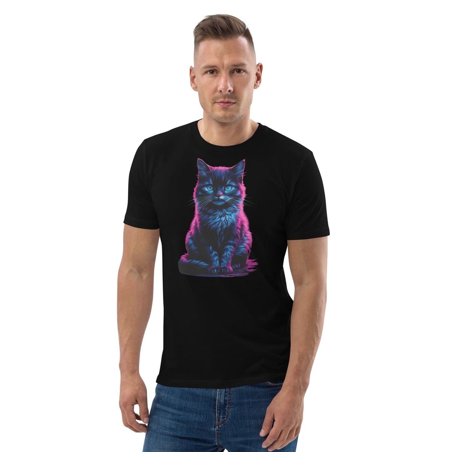 Padres Mágicos Camiseta "Gato Neón Hipnótico" 100% Algodón Orgánico