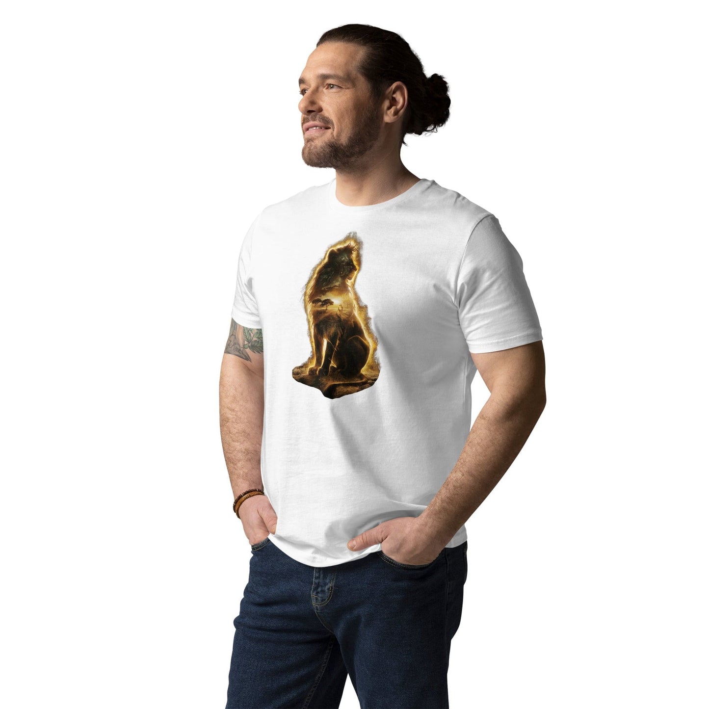 Padres Mágicos Camiseta "León del Safari Dorado" 100% Algodón Orgánico