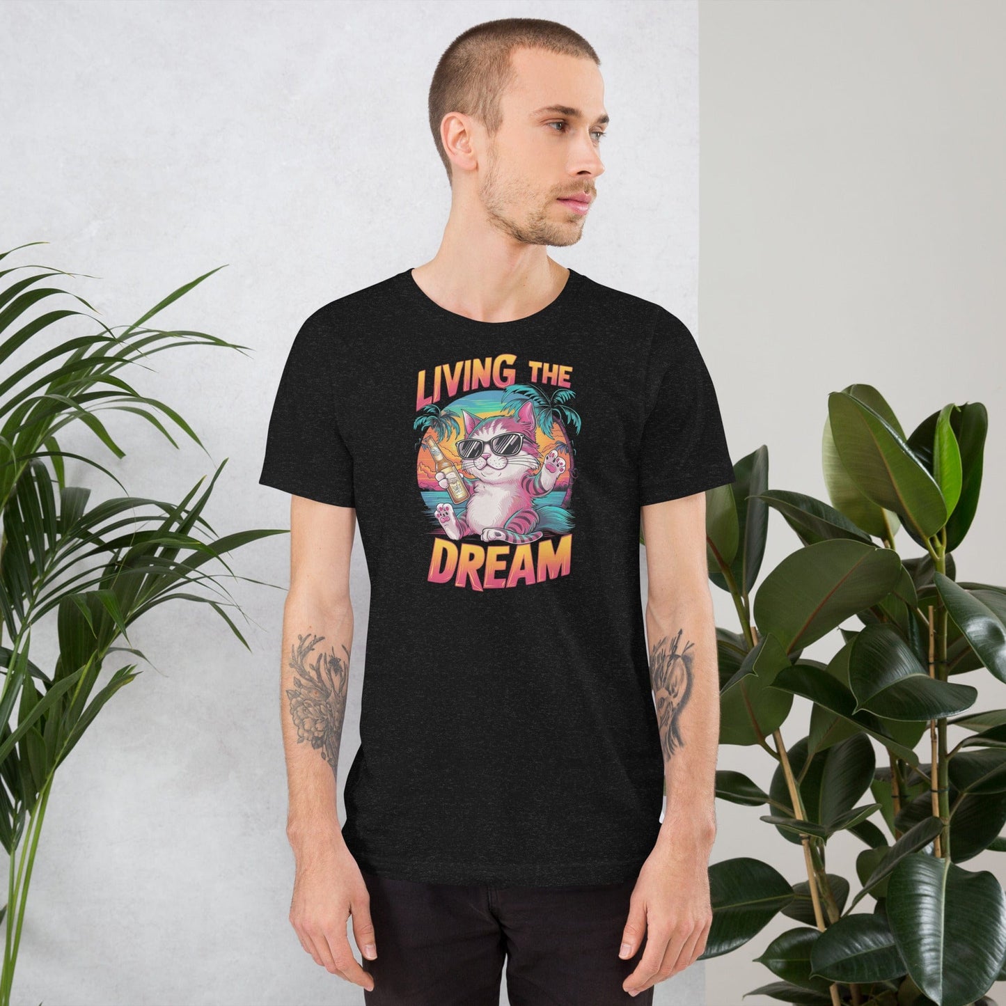 Padres Mágicos Camiseta "Living the Dream" - Diseño de Gato Relajado