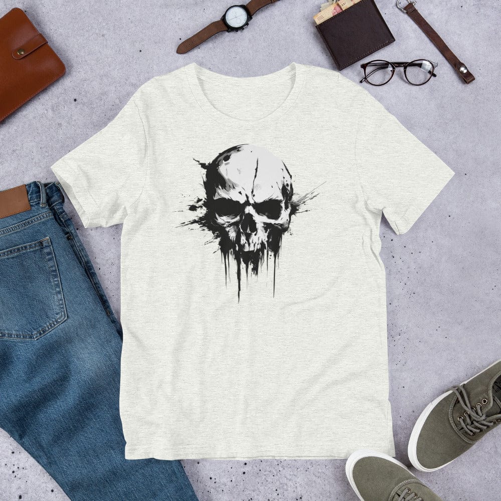 Padres Mágicos Ceniza / S Camiseta Calavera Abstracta - Minimalista y Elegante