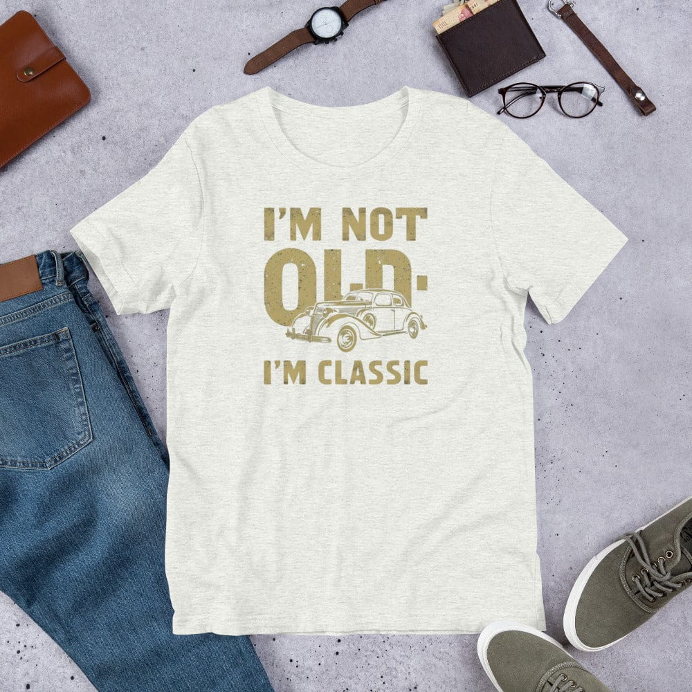 Padres Mágicos Ceniza / S Camiseta Divertida "I'm Not Old, I'm Classic" - Diseño Retro