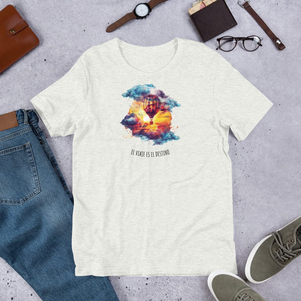 Padres Mágicos Ceniza / S Camiseta "El Viaje es el Destino" - Para Viajeros