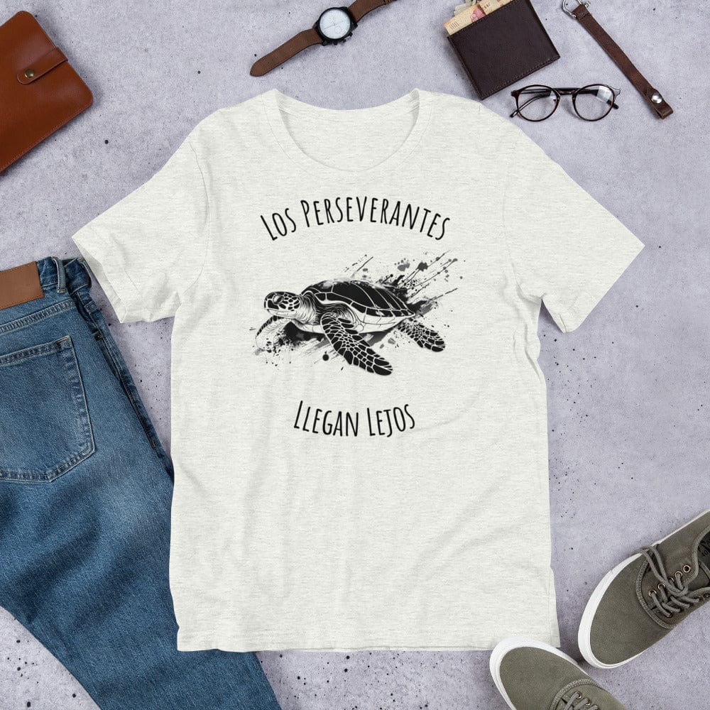 Padres Mágicos Ceniza / S Camiseta Los perseverantes llegan lejos tortuga