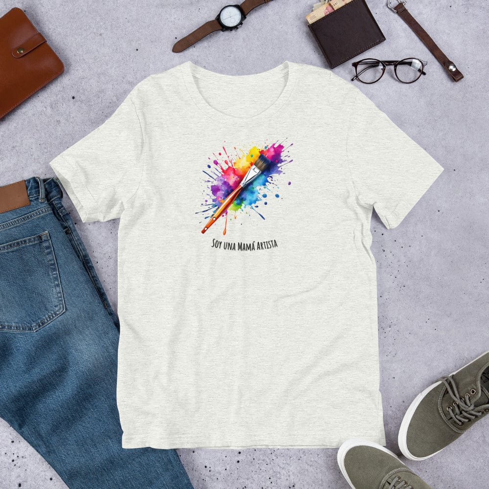 Padres Mágicos Ceniza / S Camiseta "Mamá Artista" - Para Amantes del Arte