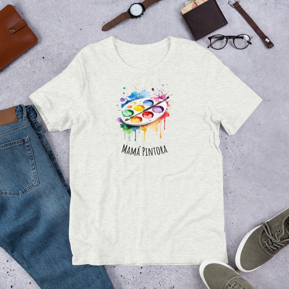 Padres Mágicos Ceniza / S Camiseta Mamá Pintora - Estilo Creativo y Colorido para Amantes de la Pintura